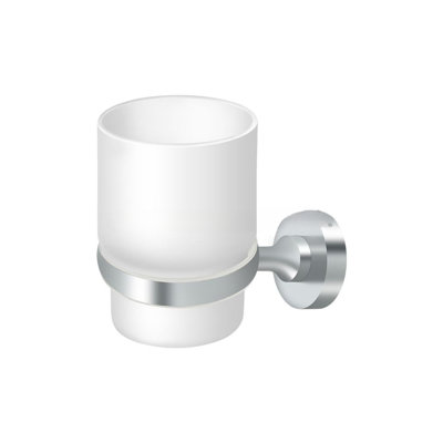 2EAD3BE15B4C4364A5024C5AECFF1E3B 3-3/4" Height Nobe Series Frosted Glass Tumbler Set Chrome