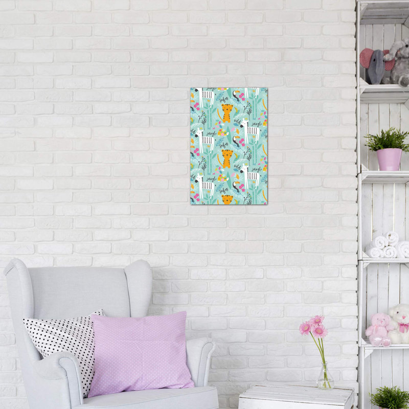 «Wild Adventure III» par Angela Nikeas - impression d'art graphique, H 18 po x l 12 po x 1,5 po, Toile tendue, Pas de tapis