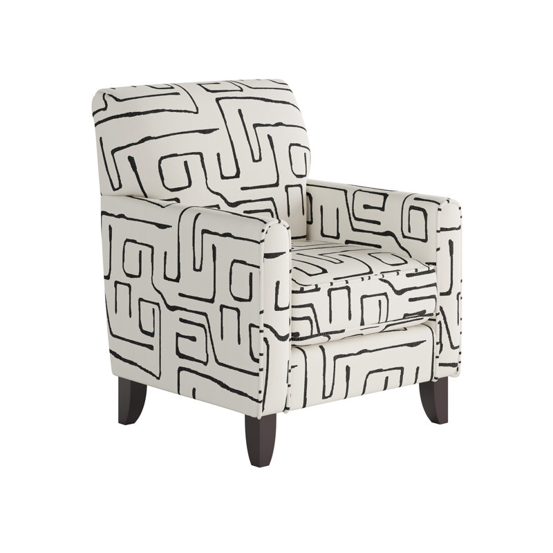 Aravis 30" Wide Polyester Armchair, Fossil Ebony Performance Velvet