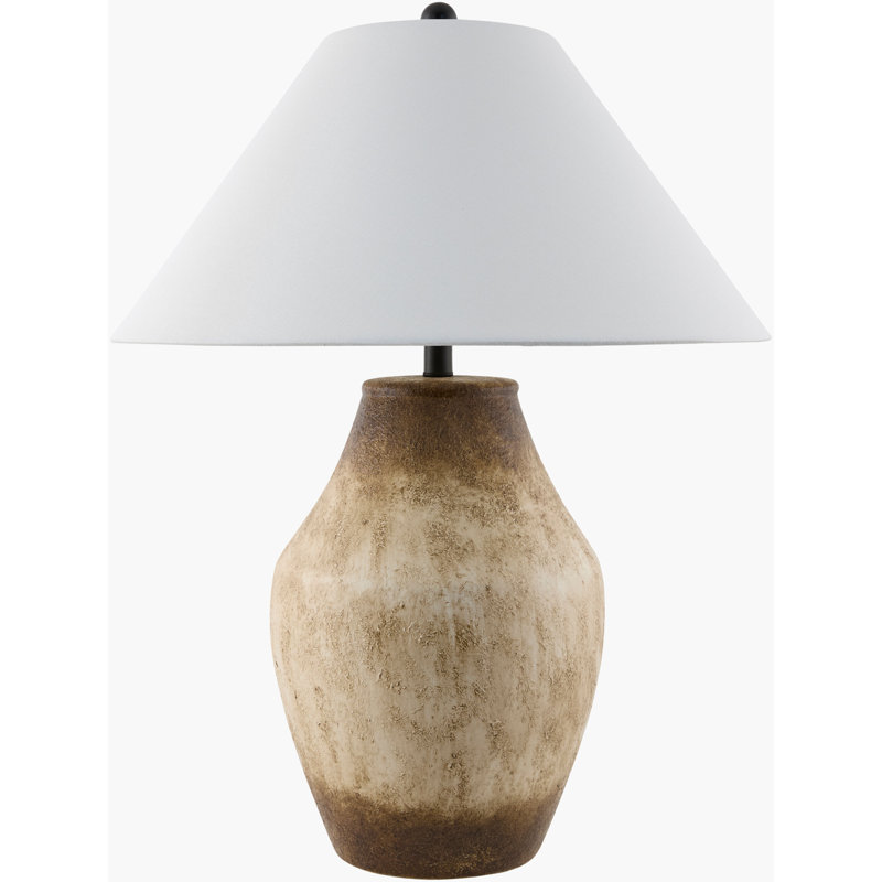 Lampe de table en céramique Hillsville, Blé, Blanc