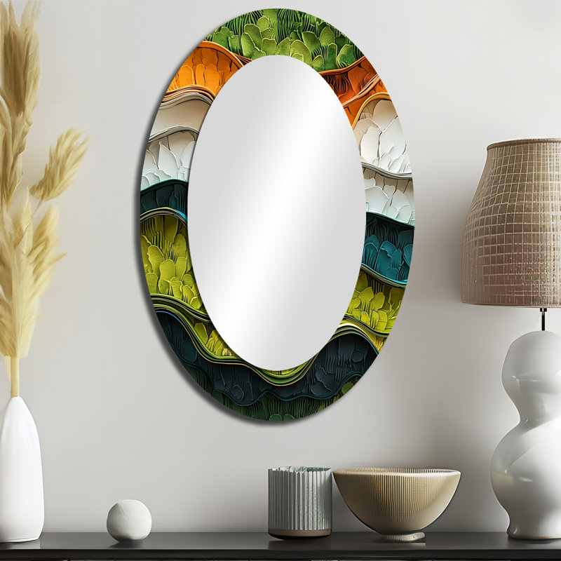 Miroir mural Biomorphism Earth Ephemeral Pathway III - Blanc, 36 po x 24 po