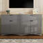 Console de télévision, meuble télé de style campagne avec 2 tiroirs, buffet avec tablettes réglables, armoire Mid-Century-2089801934