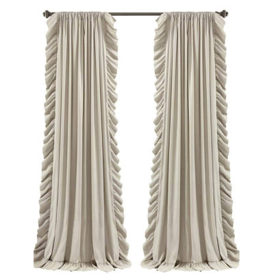 Ensemble de rideaux à volants, paire, l 54 po x L 84 po, blé - ensemble de rideaux fluides - rideaux à volants romantiques - décor de maison de campagne et de chalet