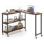 360° Rotation Mobile Laptop Table With 2-tier Storage Shelves & 6 Universal Wheels -635795271