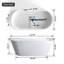 Baignoire de trempage autoportante à surface solide de 63 pouces
