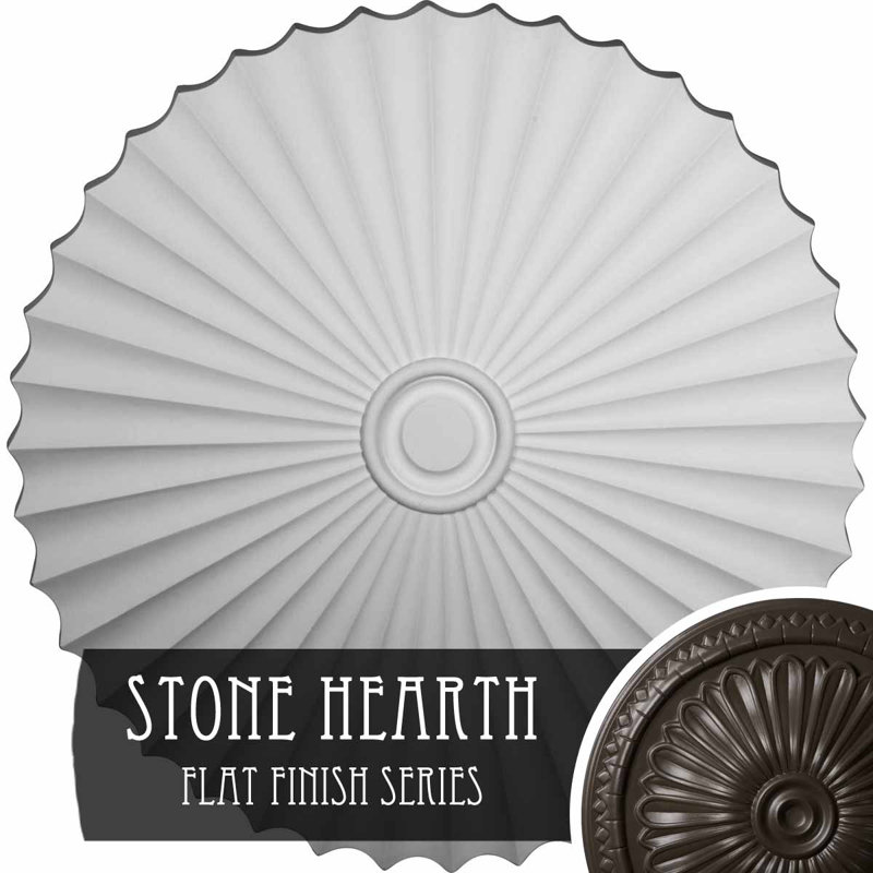Médaillon de plafond Endurathane Nevio, P 51 1/8 po x P 3 5/8 po x P 1 1/2 po (convient aux auvents jusqu'à 4 3/4 po), finition dorée de pharaons peinte à la main