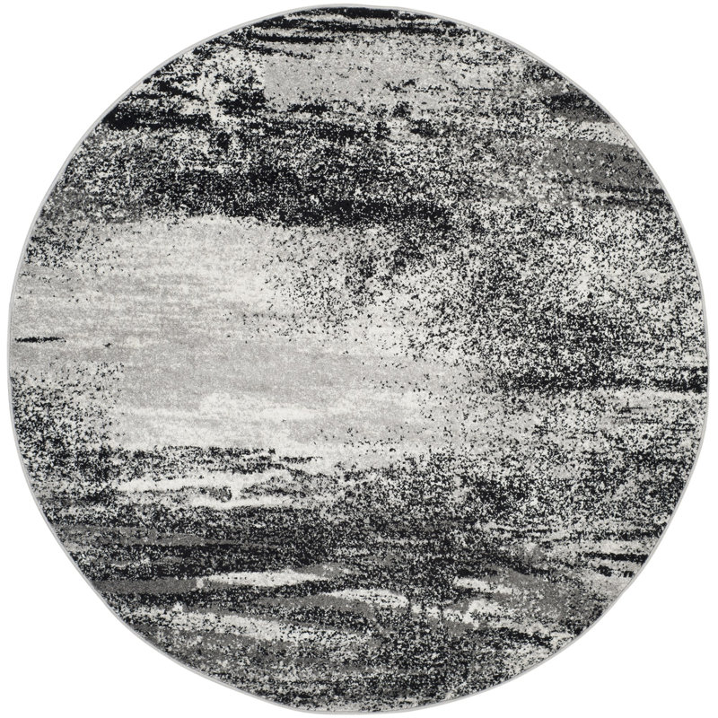 Binali Adirondack Revival Area Rug, Silver/Black, Round 122 cm
