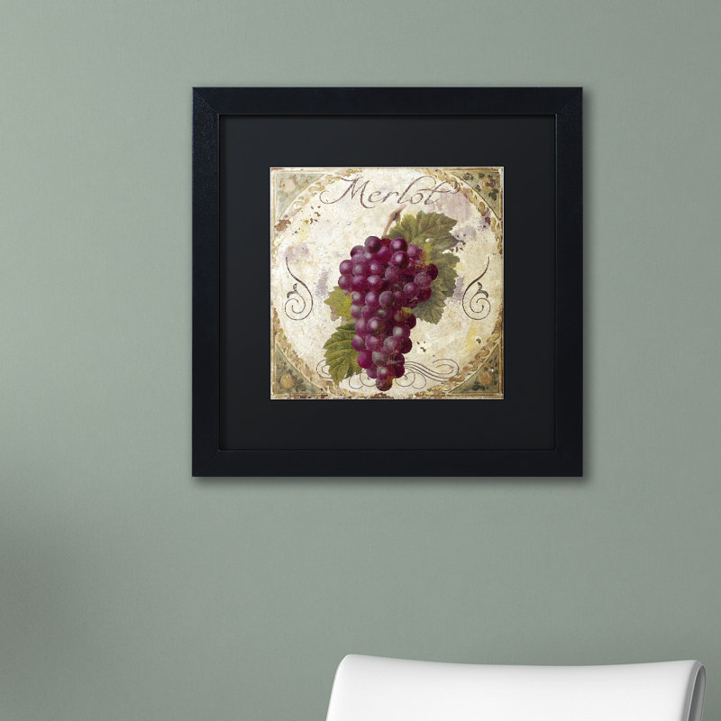 Jadaya «Tuscany Table Merlot», impression encadrée, Noir, H 16 po x l 16 po x P 0,5 po, Brun