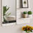  Modern Rubber Wood Wall Mounted Full Length Mirror with Sliding Panel and Adjustable Storage
