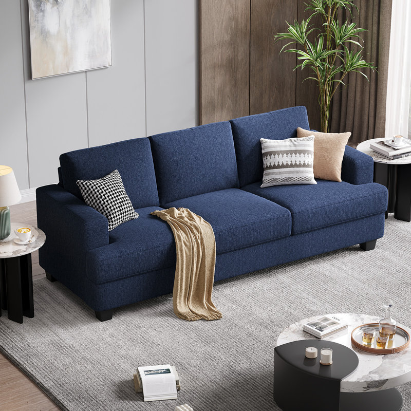 Canapé Oliver, Polyester bleu
