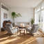 Chaise d'appoint grise en fausse fourrure avec accoudoirs, chaise longue moelleuse avec structure en laiton brossé