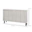 White Wood-Effect Sideboard Buffet Cabinet, 4 Handleless Push-Open Doors Storage Cabinet with Adjustable Shelves & Pine Legs