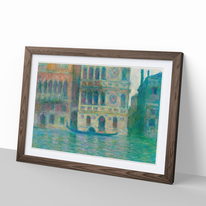 Venice, Palazzo Dario by Claude Monet - Picture Frame Painting, Walnut Framed, 27cm H x 36cm W x 2cm D