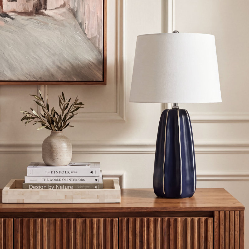 Jude Navy Blue Ceramic Table Lamp