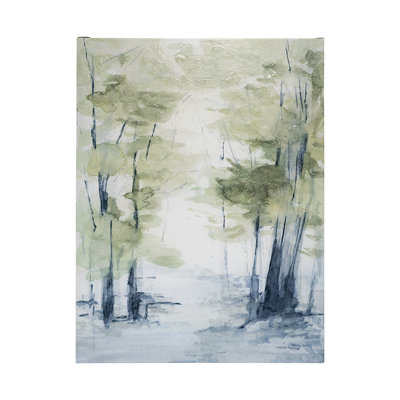 Toile texturée embellie à la main «Forest Dew I» par Melody Ducharme