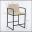 Ensemble confortable de 2 tabourets de bar modernes à hauteur de comptoir avec accoudoirs, structure en métal et siège rembourré, chaise de salle à manger confortable pour îlot de cuisine, bar ou restaurant-666840447