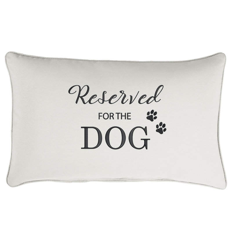 Coussin intérieur / extérieur brodé lombaire réservé, Chien
