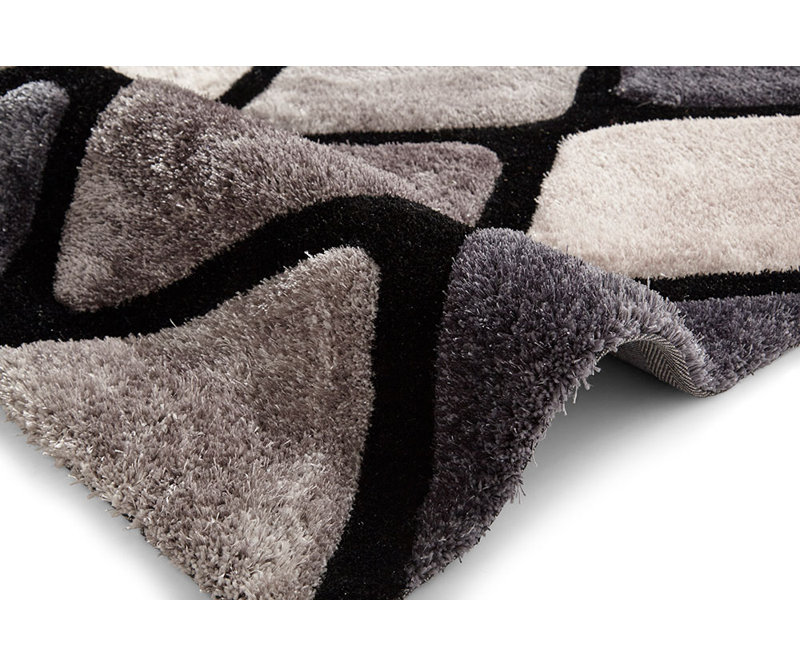 Varda area rug Hand Tufted Rectangle Black, Rectangle 120 x 170cm
