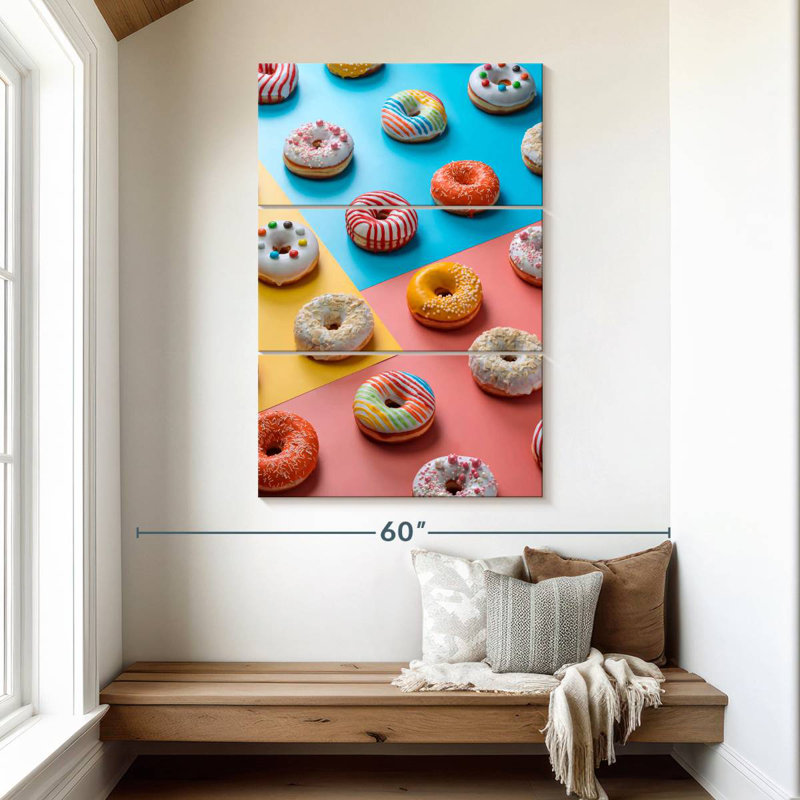 Yarlin Assorted Glazed Doughnuts, 50" H x 32" W