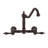 Whitehaus Wall Mount Faucet with Long Traditional Swivel Spout and Solid Brass Side Spray-55870697-93232835