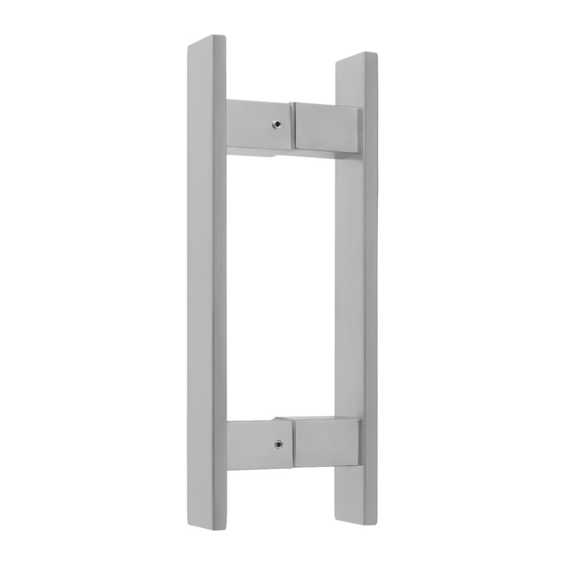 Poignée de porte à double face à tirer, poignée de porte en forme de H (1,57 (l)), 11.81", Argent satiné