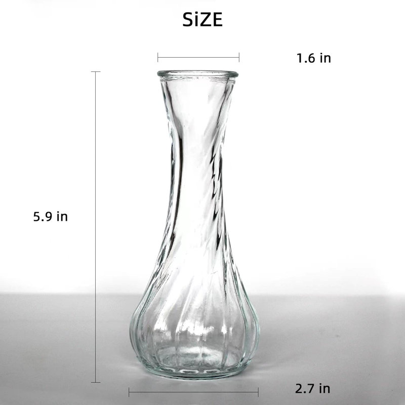 Ensemble de 16 vases à bourgeons en verre en vrac, petits vases en verre pour fleurs, mini vases à bourgeons transparents pour centres de table