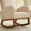 Chaise berçante rembourrée avec pieds en bois massif-744943281