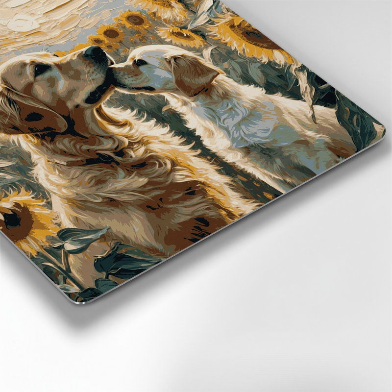 Chiens Golden Retriever, art mural en métal brun, H 8 po x l 8 po