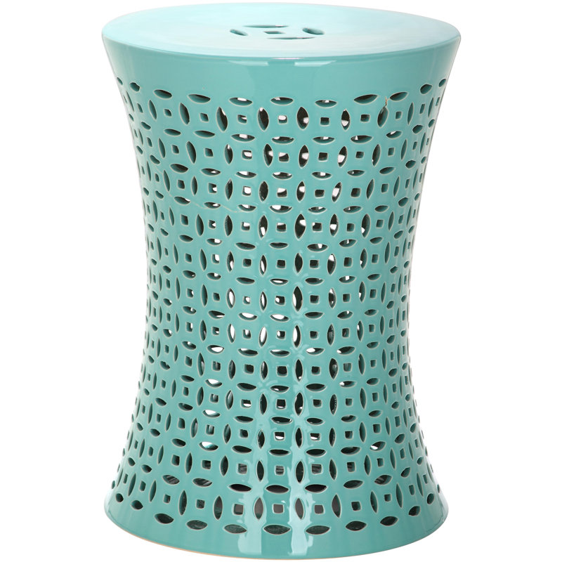 Tabouret de jardin en céramique Alondo, Bleu pâle