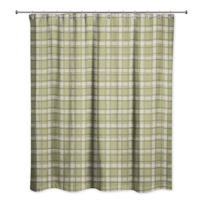 Plaid Shower Curtain, Green