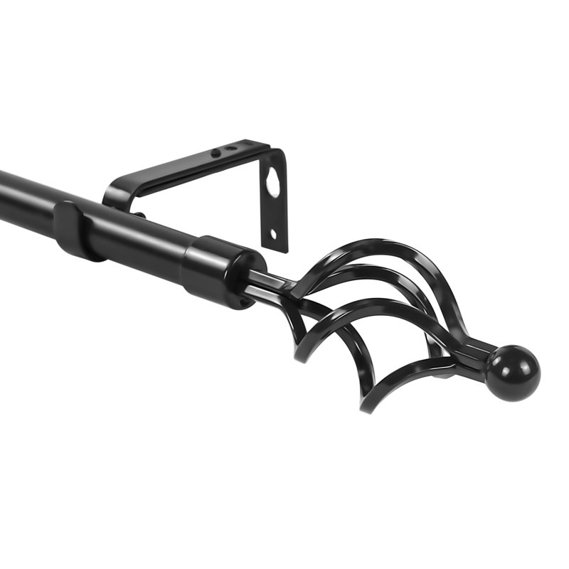 Tringle à rideaux simple réglable 0,75 po Valmar, H 1 po x l 84 po x P 1 po, Noir
