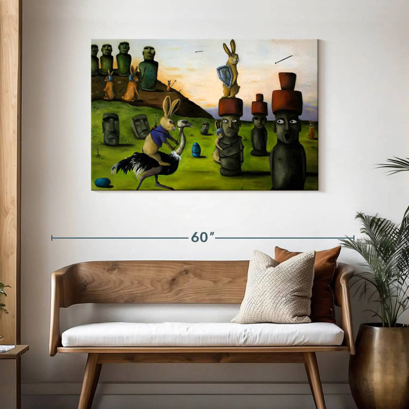 Battle Over Easter Island, 30" H x 45" W