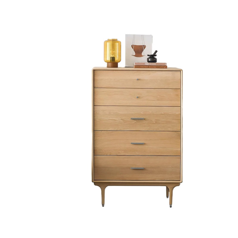 Modern Simple Tall Accent Cabinet Accent Chest, Burlywood