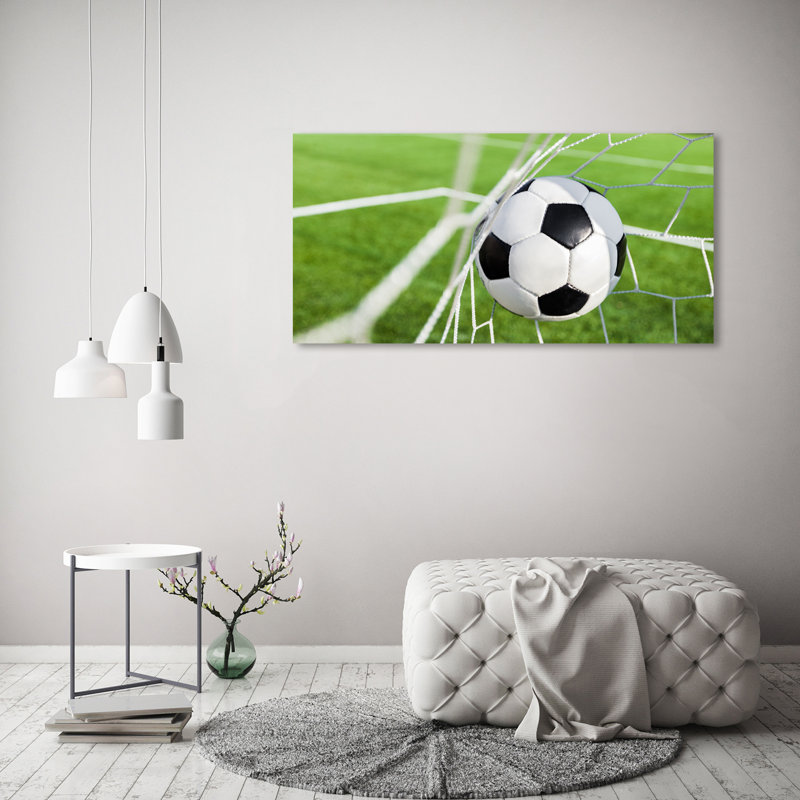 Ball in the goal 1 Piece Wrapped Canvas Wall Art