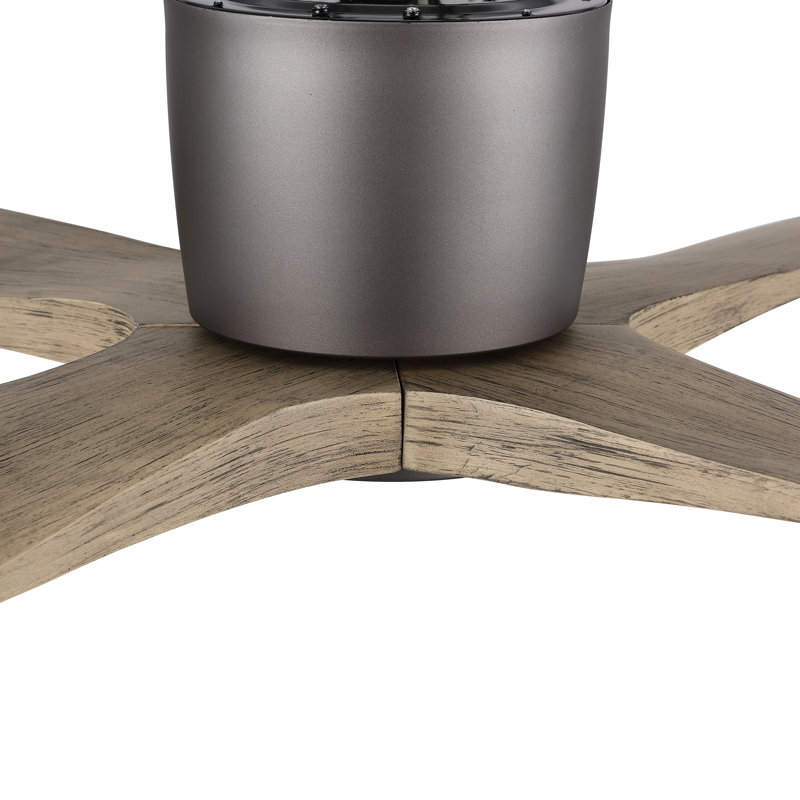 Ventilateur de plafond d'intérieur à 4 pales de 54 pouces avec télécommande Avagail, Bronze, L 48 po x H 7,9 po, Marron clair
