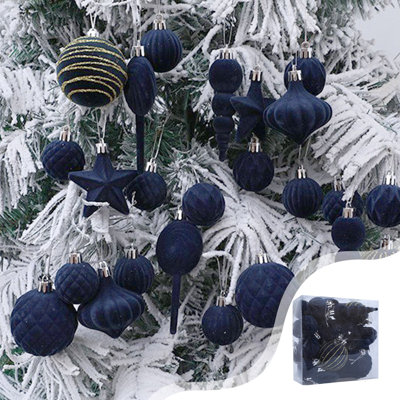 Christmas Decorations Christmas Decorations 24 Piece Flocked Christmas Balls Christmas Decoration SetMultiple Styles Of Christmas Tree Decorations Can