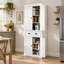 Armoire de rangement blanche autoportante avec tablettes réglables et tiroir, 76,5 cm (L) x 40,4 cm (P) x 183 cm (H)