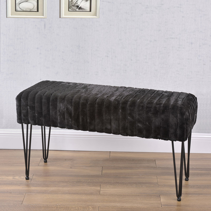Dugan Upholstered Ottoman, Jet Black 