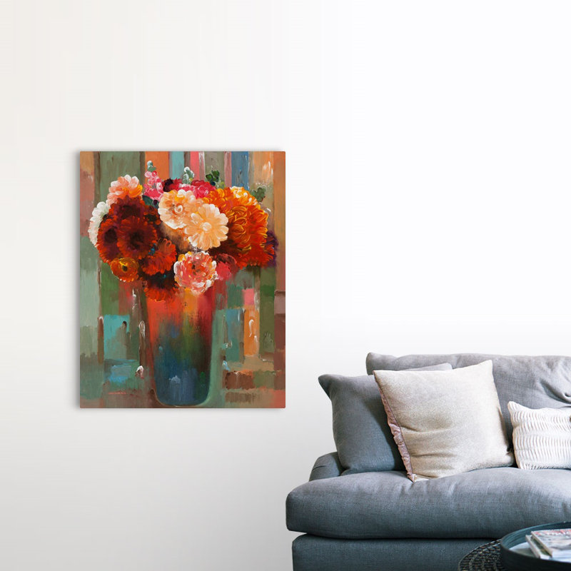 "Sunset bouquet" par Hooshang Khorasani, reproduction d’art sur toile, H 45 po x l 36 po x P 1,25 po, Toile tendue