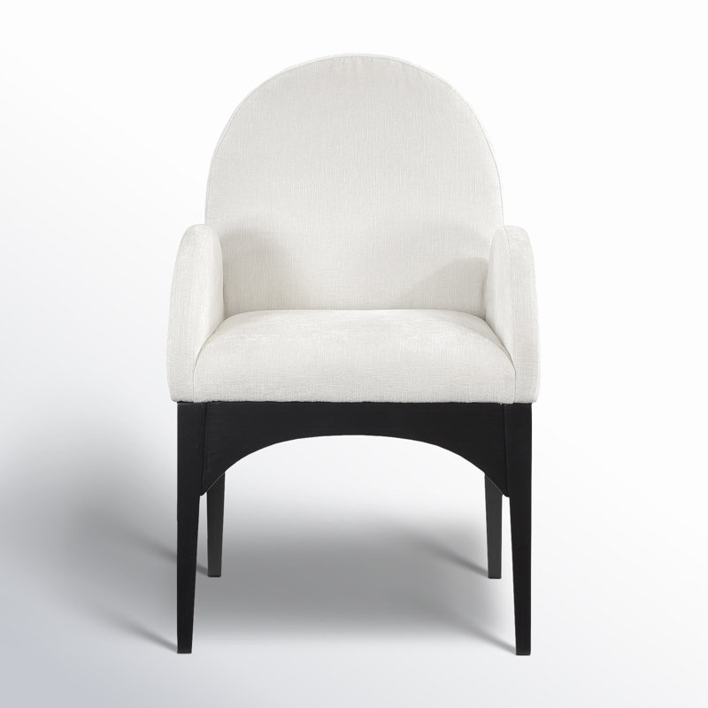 Waldorf 19.75'' H Upholstered Armchair, Black, Cream Chenille