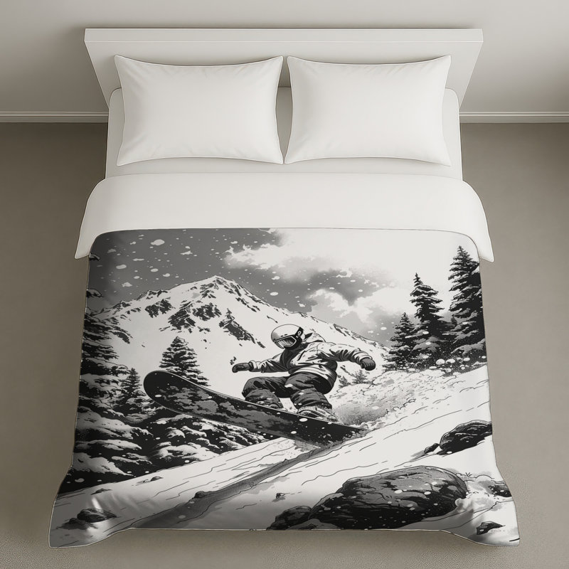 Housse de couette moderne Snowboard, Grand lit