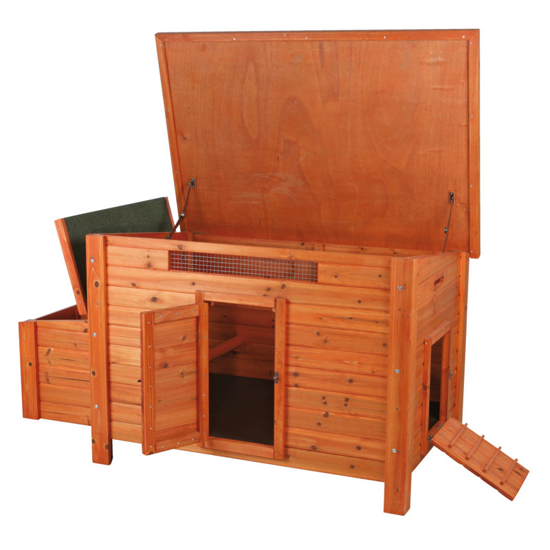 TRIXIE Chicken Coop with Nesting Box, up to 2 Chickens (Standard Size) or 4 Bantams