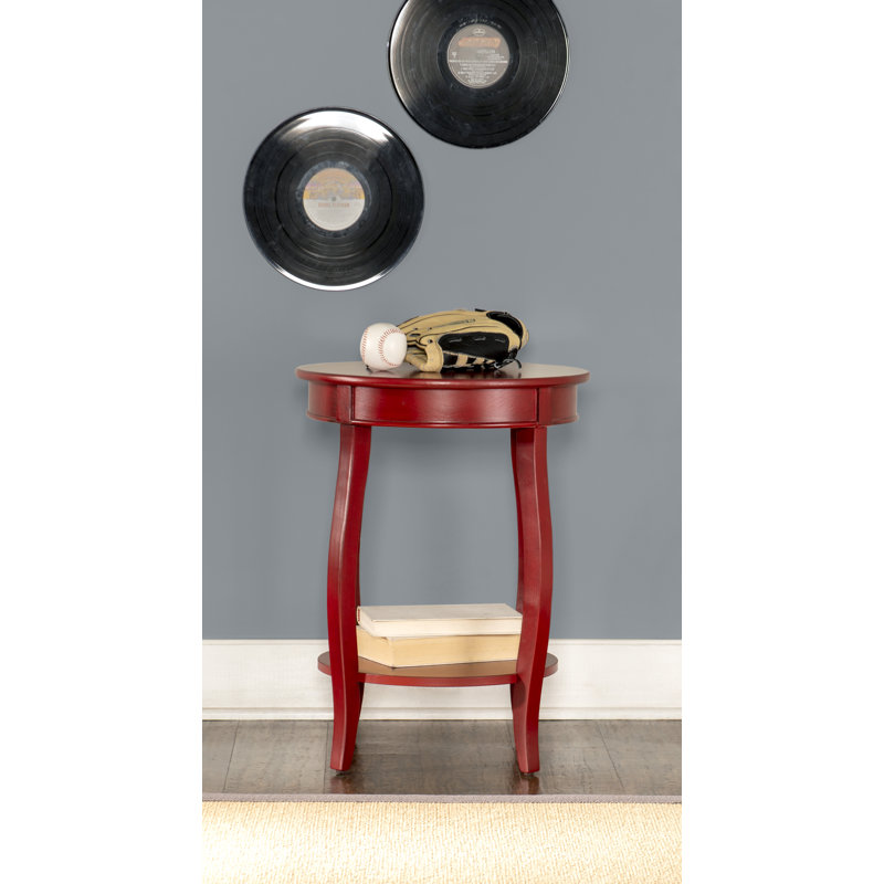 Table de bout avec rangement Everill, Rouge
