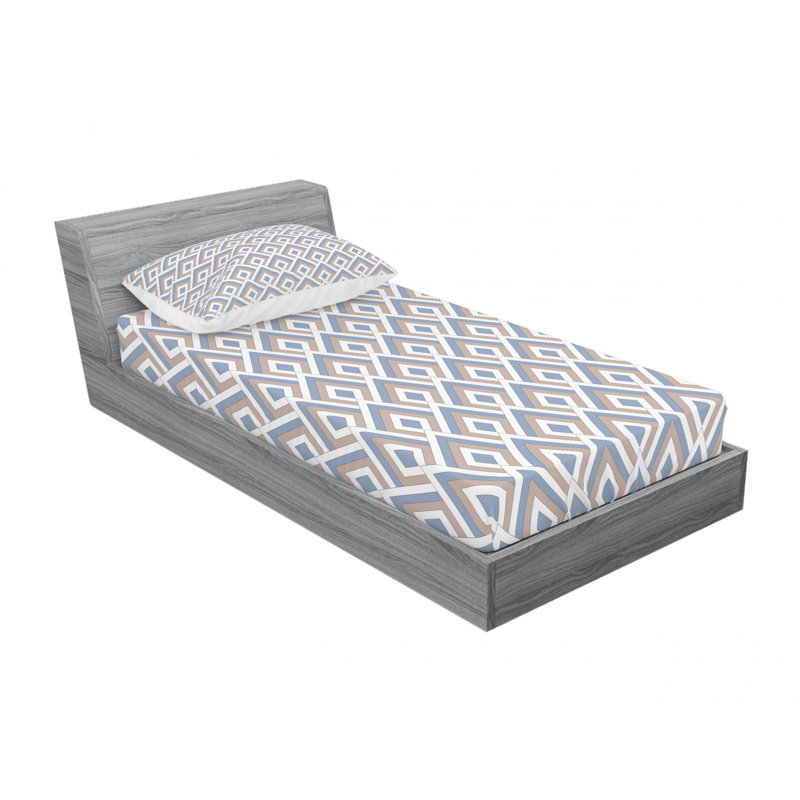 Ensemble de draps géométriques à répétition classique, Ensemble de draps pour lit simple TG avec drap-hou