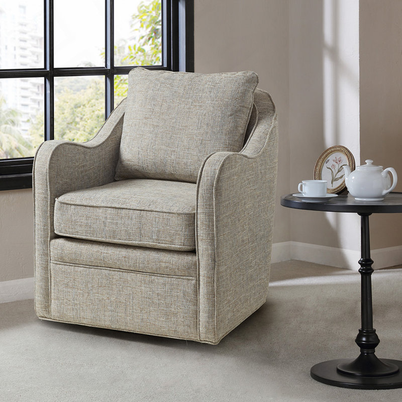 Fauteuil demi-tonneau pivotant rembourré, entièrement assemblé, Marine