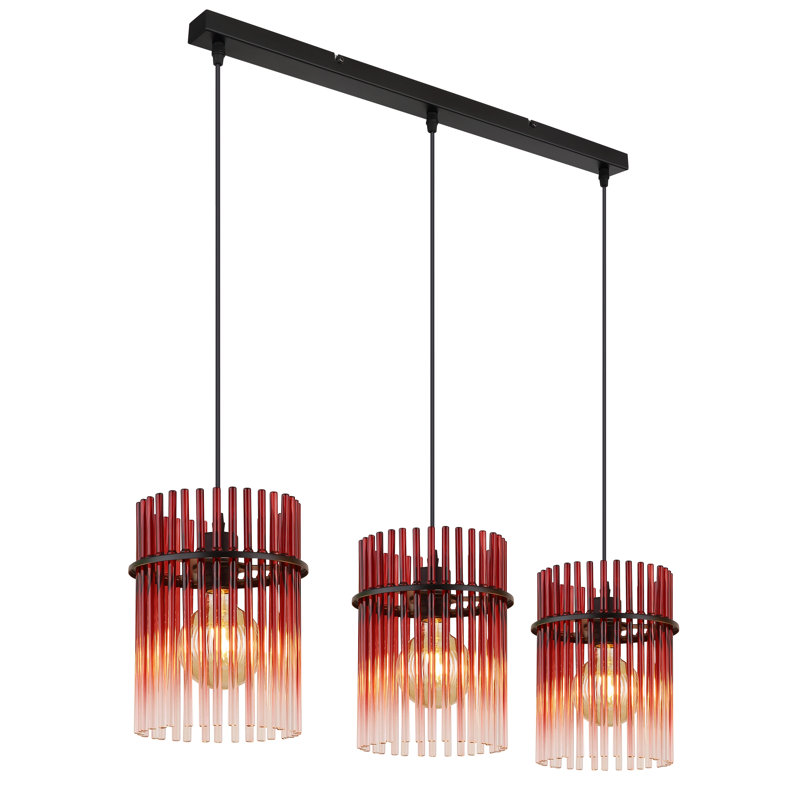 Decole 3 - Light Matte Black Pendant, Blackberry colors