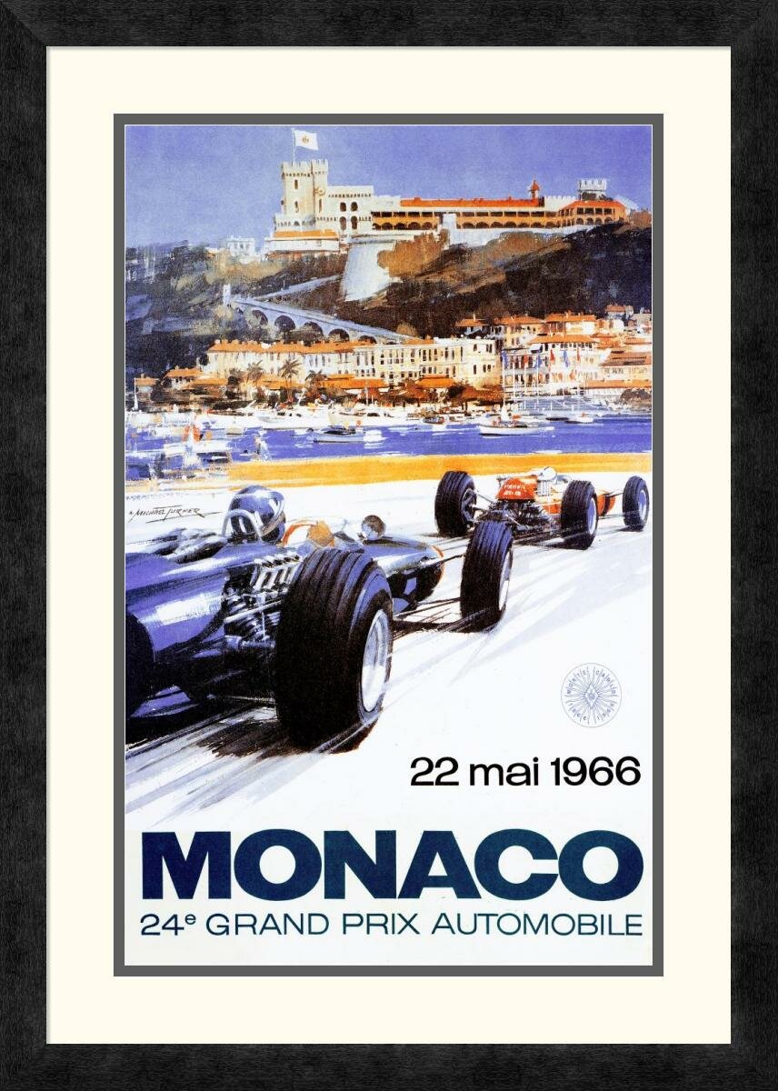 Original vintage poster Grand Prix de Monaco F1 1966 - Michael TURNER