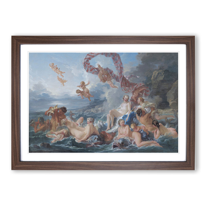 The Triumph of Venus by Francois Boucher - Picture Frame Painting, 27cm H x 36cm W x 2cm D, Walnut Framed