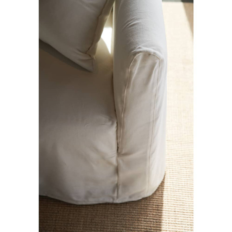 Alana Slipcovered Sofa, Chalk White Cotton Blend