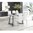 Carzon Marble Effect Melamine Dining Table and Chairs - Luxury Faux Leather Dining Chairs